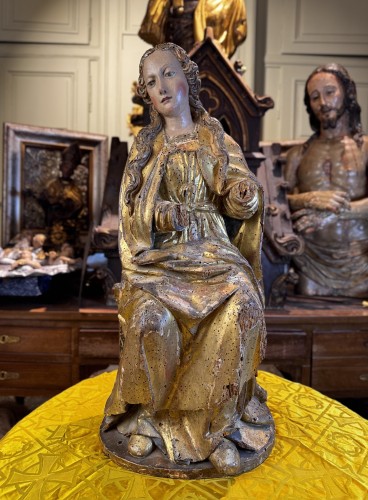 Sainte Vierge - Sud de l'Allemagne Circa 1480 - Sculpture Style 