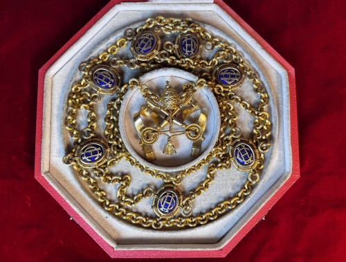 Secret Chamberlain's Collar Bearing The Coat Of Arms Of Pius XI—20th Century - Religious Antiques Style 