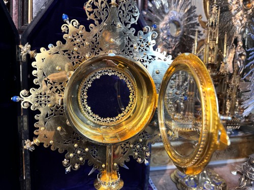 Antiquités - Neogothic Monstrance - Goldsmith Fuchs Late 19th Century 
