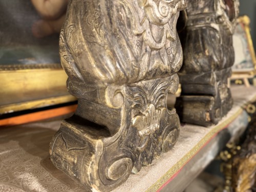 XVIIIe siècle - Paire de bustes reliquaires des Saints Jean Baptiste et François, Italie début XVIIIe siècle