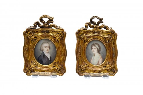 Pair of miniature portraits dated 1789, Plimer Andrew (1763 – 1837)