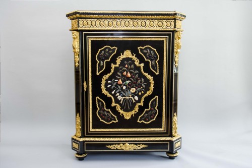 Antiquités - Meuble d’appui « Pietra Dura » - BEFORT JEUNE à Paris (1844-1880)