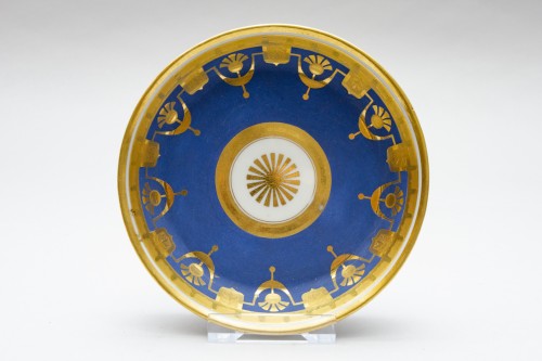 Antiquités - Sublime gobelet litron et soucoupe, porcelaine de Vienne, 1808