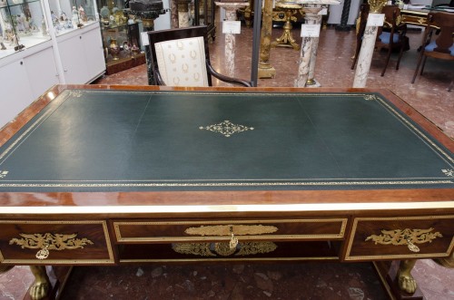  - Large Empire style desk with gilt bronze sphinx, after Jacob Desmalter (Cir