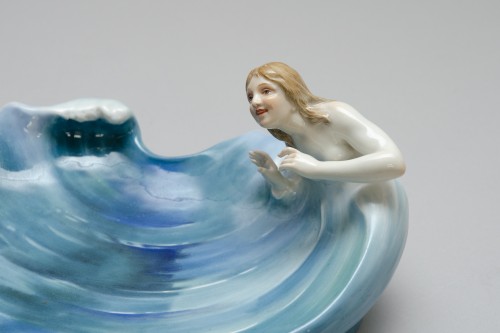 « La vague » vide-poche de Konrad Hentschel pour Meissen modèle de 1898 - Art nouveau