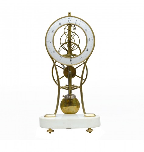 Skeleton pendulum clock, French Directoire