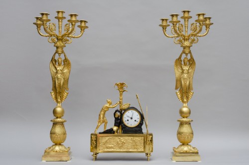 Fine pair of candelabras with winged victories after Pierre Philippe Thomir - Empire