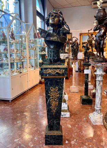 Sculpture Sculpture en Bronze - Luca Madrassi (1848 – 1919)  Buste de Napoléon Bonaparte