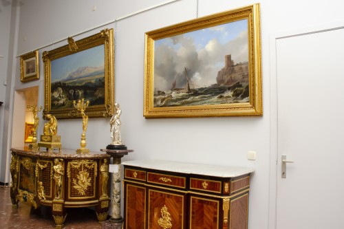 Tableaux et dessins Tableaux XIXe siècle - Grande Marine, daté 1855  - Wilhelm August KRAUSE (1803-1864)