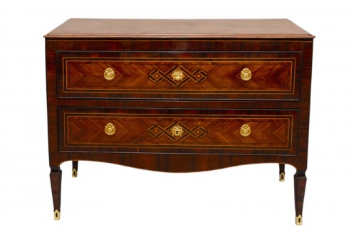 Commode italienne en marqueterie de bois, vers 1800