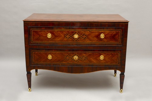 Mobilier Commode - Commode italienne en marqueterie de bois, vers 1800