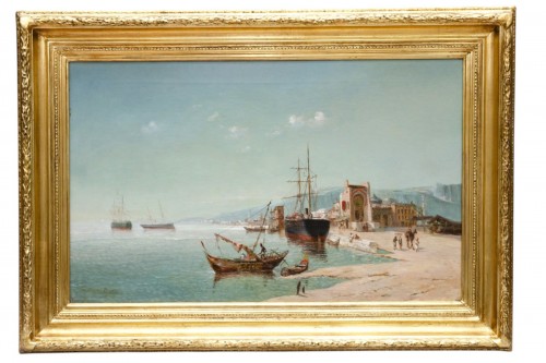Oriental Harbour view by Jean-Baptiste Durand-Brager (1814- 1879)