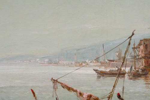 Oriental Harbour view by Jean-Baptiste Durand-Brager (1814- 1879) - Paintings & Drawings Style Napoléon III