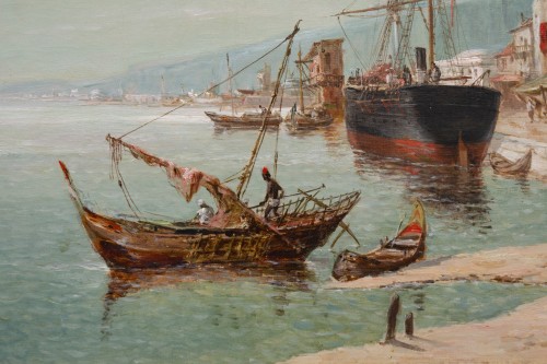 19th century - Oriental Harbour view by Jean-Baptiste Durand-Brager (1814- 1879)