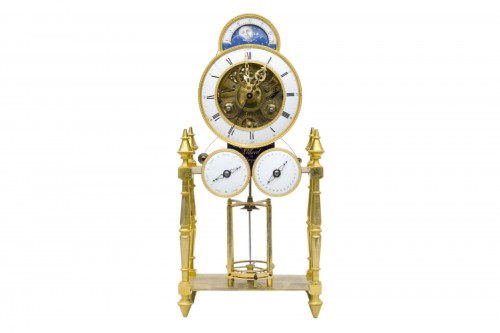 Rare pendule à complication portique, Pillard à Troyes Dernier quart du 18e siècle