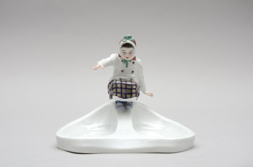 Porcelain & Faience  - “Girl sliding from a bowl” Alfred König for Meissen modelled in 1905-1910