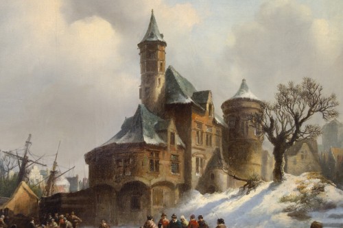 Paintings & Drawings  - “Winterlandscape”, Henri-Adolphe SCHAEP (Mechelen 1826-Antwerp 1870) Dated 