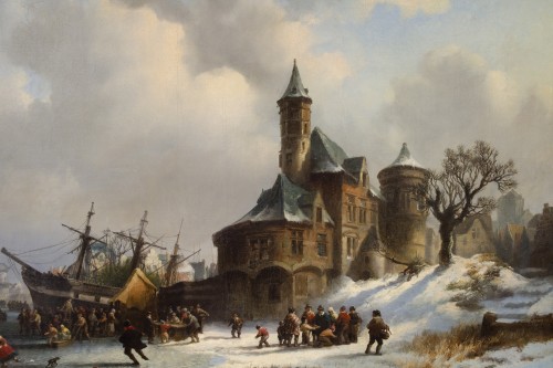 “Winterlandscape”, Henri-Adolphe SCHAEP (Mechelen 1826-Antwerp 1870) Dated  - 