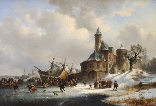 “Winterlandscape”, Henri-Adolphe SCHAEP (Mechelen 1826-Antwerp 1870) Dated  - Napoléon III