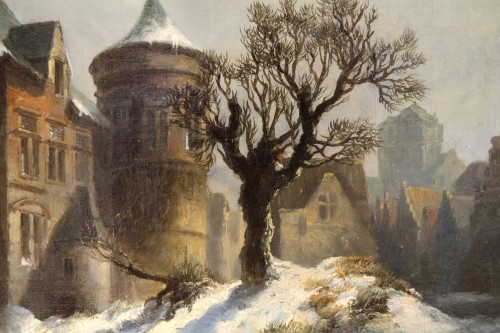 Napoléon III - “Winterlandscape”, Henri-Adolphe SCHAEP (Mechelen 1826-Antwerp 1870) Dated 