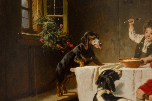 A table de Adolf Eberle (Munich 1843 - 1914) - Tableaux et dessins Style Napoléon III