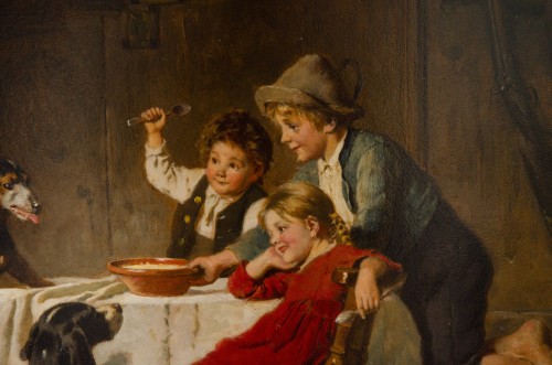 XIXe siècle - A table de Adolf Eberle (Munich 1843 - 1914)