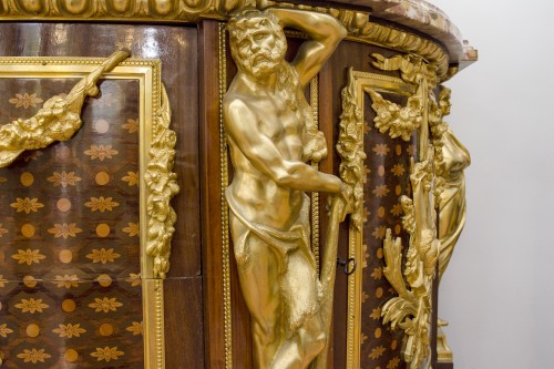 Antiquités - Exceptional Late 19th century Louis XVI’s “warriors” chest, after Riesener