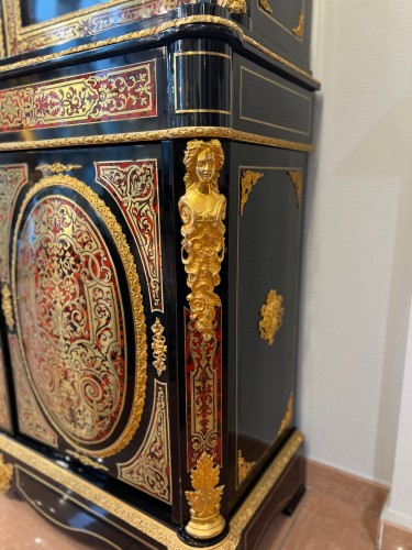 19th century - Boulle marquetry display and bookcase, Maison Delafontaine à Paris (Napoleo