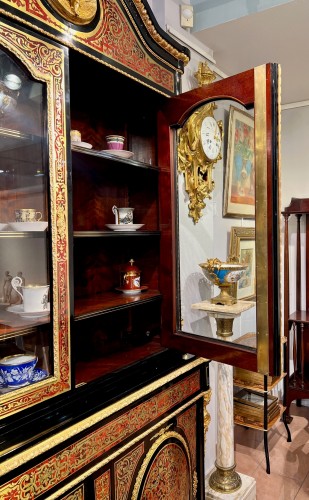 Antiquités - Boulle marquetry display and bookcase, Maison Delafontaine à Paris (Napoleo