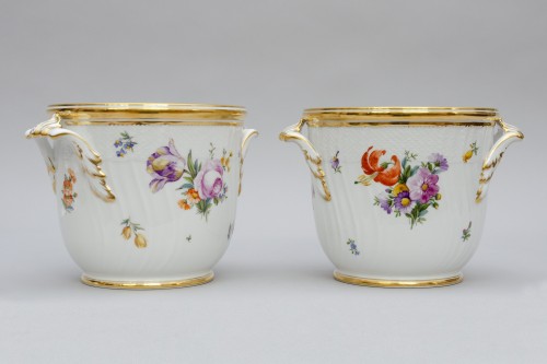 Céramiques, Porcelaines  - Grande paire de jardinières, porcelaine de Copenhague