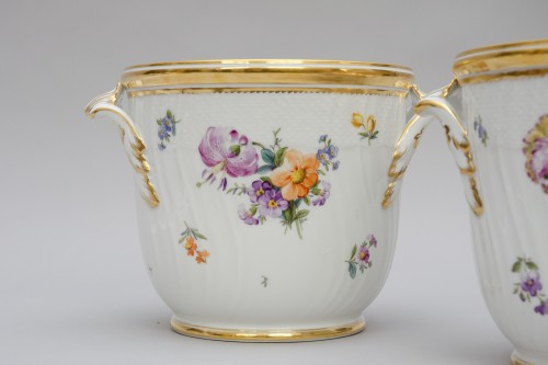 Grande paire de jardinières, porcelaine de Copenhague - L'Egide Antiques