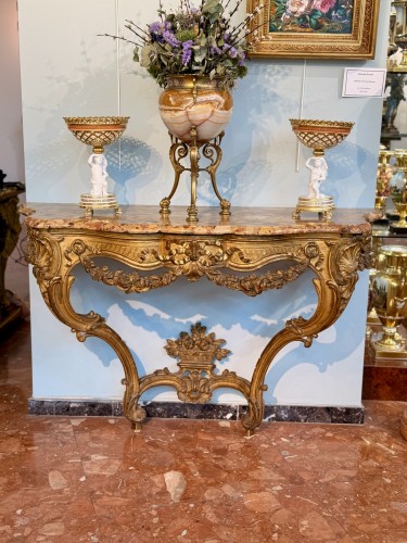 Antiquités - Console en bois époque Transition