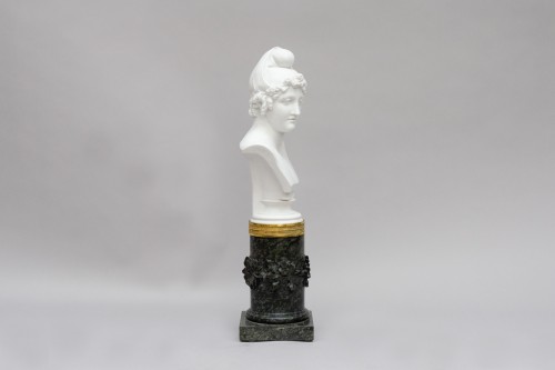 XIXe siècle - Buste de « Pâris », biscuit et marble, d’après Antonio Canova 19e siècle