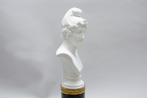 Buste de « Pâris », biscuit et marble, d’après Antonio Canova 19e siècle - Restauration - Charles X