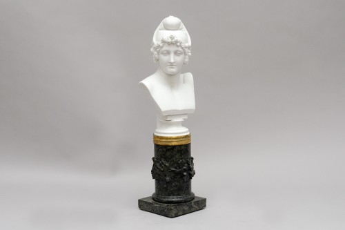 Antiquités - Buste de « Pâris », biscuit et marble, d’après Antonio Canova 19e siècle