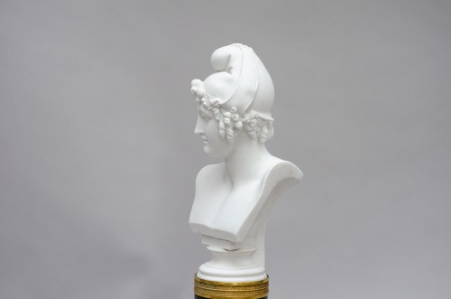 Antiquités - Buste de « Pâris », biscuit et marble, d’après Antonio Canova 19e siècle