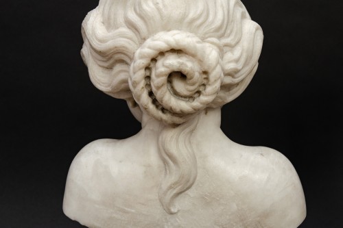 Antiquités - Paire de bustes d’enfants en marbre, entourage d’Alesandro Algardi