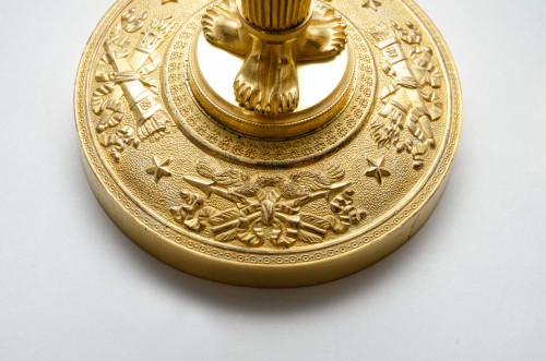 19th century - Pair of Ormulu Empire candlesticks, attributed to Claude Galle