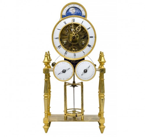 Pendule à complications portique, Pillard à Troyes