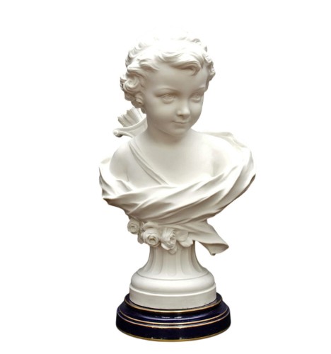 « Amour Cruel », grand buste en biscuit, Agathon Léonard pour Sèvres vers 1919