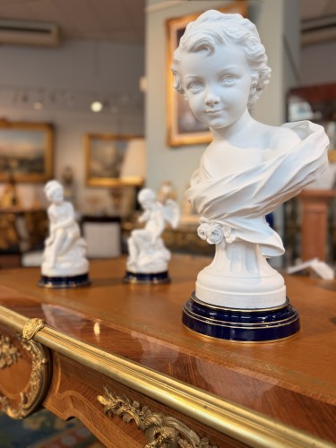 “Cruel Love”, large bisque bust, Agathon Léonard for Sèvres Circa 1919 - Porcelain & Faience Style Art nouveau
