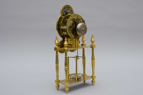 XVIIIe siècle - Pendule squelette portique, Pillard à Troyes fin 18e siècle