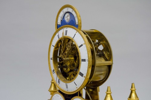 Skeleton &quot;portique&quot; clock, Pillard in Troyes late 18th century - Directoire