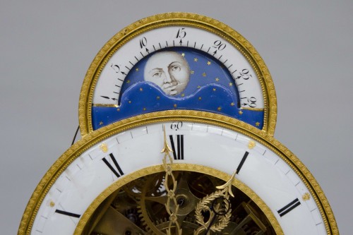 Antiquités - Skeleton &quot;portique&quot; clock, Pillard in Troyes late 18th century