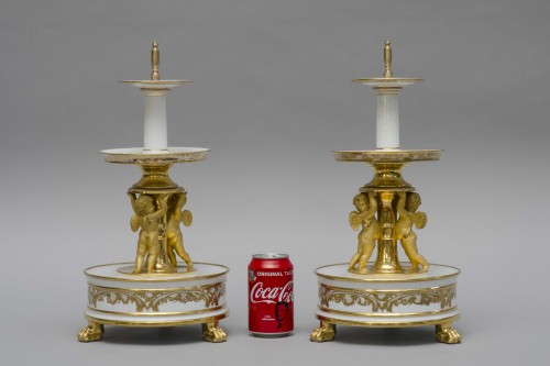 Antiquités - Pair of three tier dessert stands, Feuillet in Paris