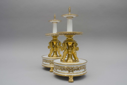 Antiquités - Pair of three tier dessert stands, Feuillet in Paris