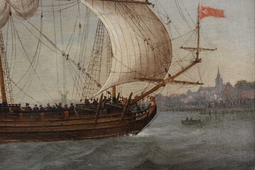 Marine « départ de Flessingue », Andries Van Eertvelt, 1651 - L'Egide Antiques