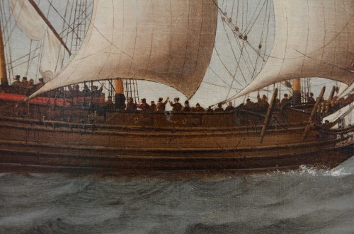 Antiquités - Seascape “departure from Vlissingen”, Andries Van Eertvelt, 1651