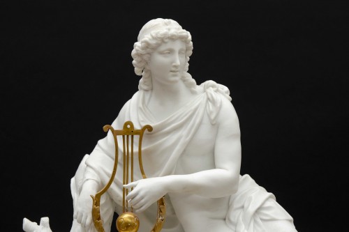 Louis XVI - “Orpheus charming the animals”, bisque pendulum clock by Dupas à Paris