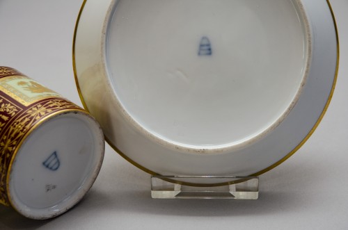 Vienna Litron cup and saucer, Sorgenthal period - Porcelain & Faience Style Empire